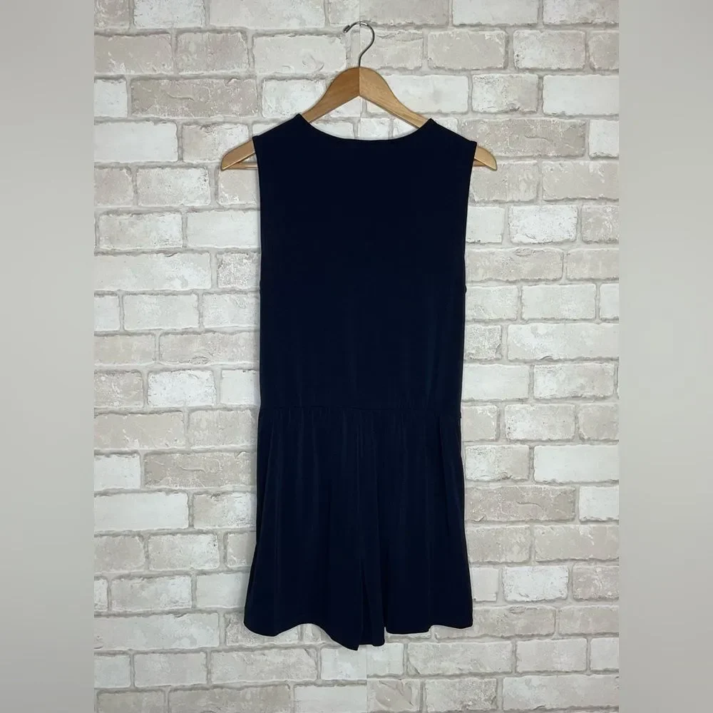BCBGeneration Navy Sleeveless V-neck Romper Skort Size M
